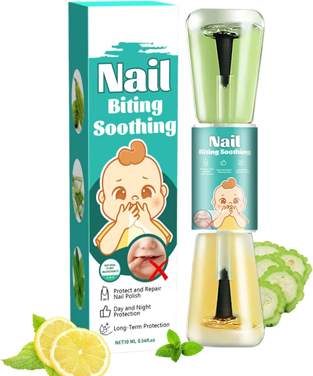 Anti Nail Biting Polish, Bitter Taste Thumb Sucking Nail, Safe Effective, Fingernail Care Protector, 0.5 oz, Ideal for Kids Adults, Home Travel