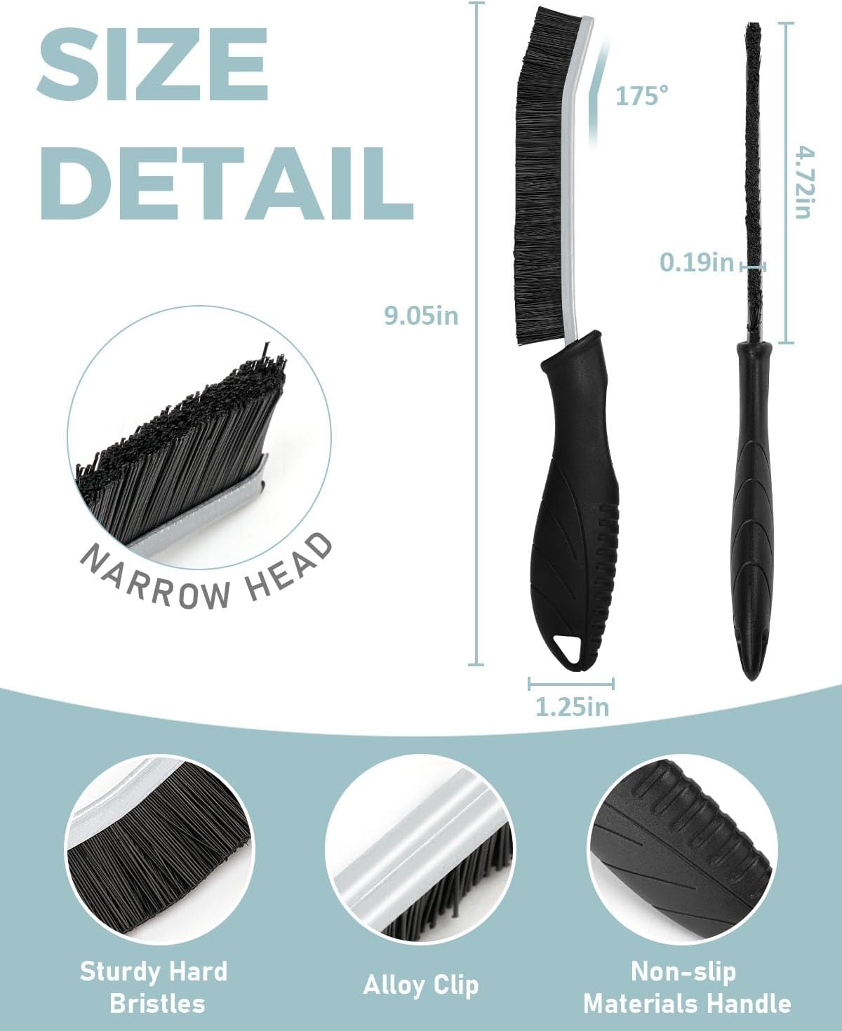 SXhyf Cleaning Brush - Hard Bristle Crevice Cleaning Brush, Multifunctional Gap Cleaning Scrub Brush, Cleaning Tools for Household Use, Home, Kitchen, Bathroom, Window, Vehicle, Faucets, Toilet, Grout