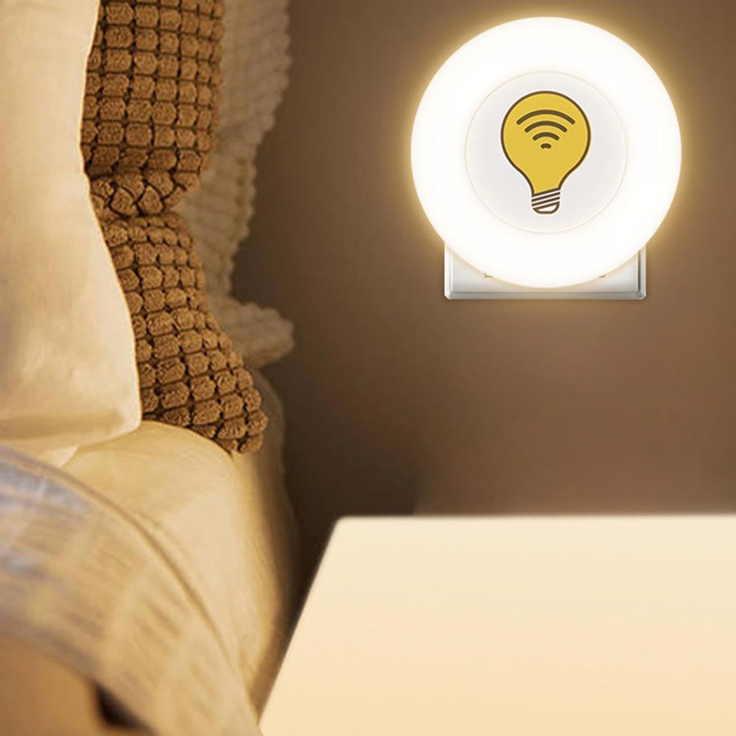 Smart Night Light | USB Plug-in Creative Night Light Intelligent - Decorative Ambience Lighting, Bedroom Decor for Desk and Living Room Kids