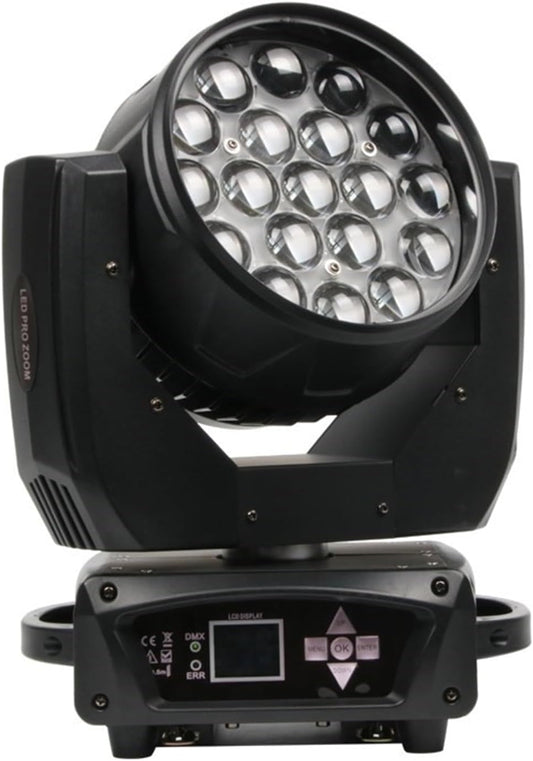 LED Beam + Wash Stage Lights 19 x 15 W RGBW Lighting with Zoom for Professional Theatre Shows Bar Parties Clubs DJ Disco (Size : Upgrade_A)
