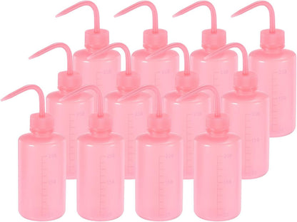 PATIKIL 12 Pcs Wash Bottle, 250ml 8oz Plastic Succulent Watering Bottle Eyelash Tattoo Rinse Wash Bottle for Plant Eyelash Extensions Irrigation Lab RV Gap Cleaning (Pink)