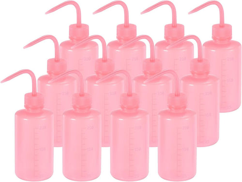 PATIKIL 12 Pcs Wash Bottle, 250ml 8oz Plastic Succulent Watering Bottle Eyelash Tattoo Rinse Wash Bottle for Plant Eyelash Extensions Irrigation Lab RV Gap Cleaning (Pink)