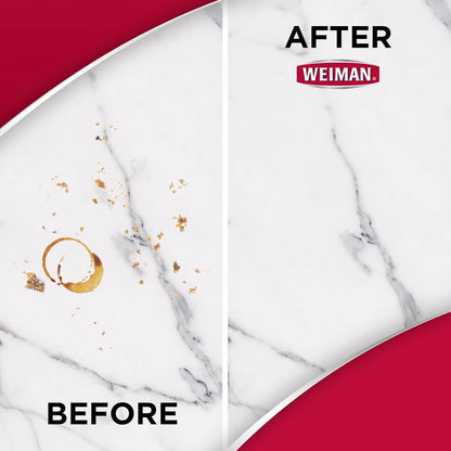 Weiman Quartz Countertop Cleaner and Polish - 24 Ounce (2 Pack) with Microfiber Towel Included - Clean and Shine Quartz Countertops Islands and Stone Surfaces, UV Protection, Orange Citrus Scent