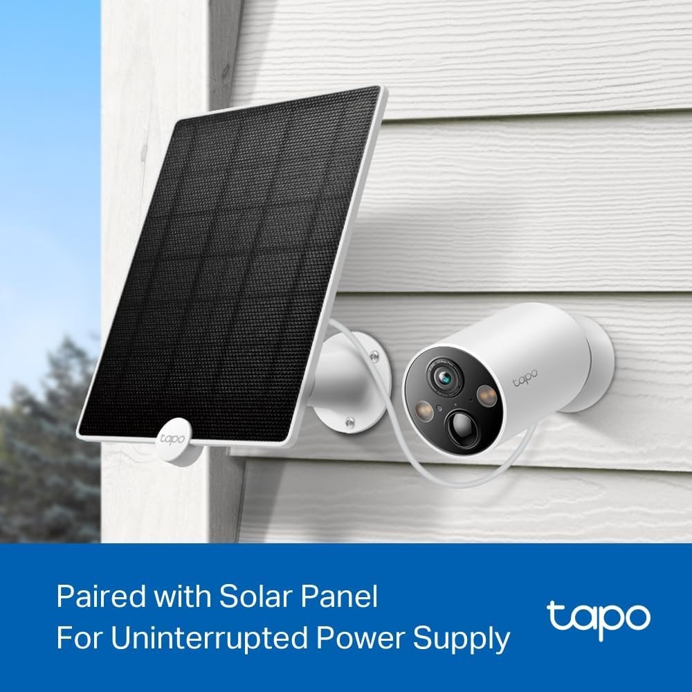 TP-Link Tapo Smart Wire-Free Indoor/Outdoor Security Camera, AI Detection, 10000mAh Battery, 2K QHD, Color Night Vision, 150Â° Super Wide FOV, IP66, Tapo Solar Panel Supported (Tapo C425(4-pack)V1.20)
