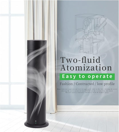 Essential Oil Diffuser, 120ml Smart Remote Control Scent Air Machine Adjustable Time and Fragrance Cylindrical Aromatherapy Diffuser with 200m3 Cover Range for Home Hotel (Black)