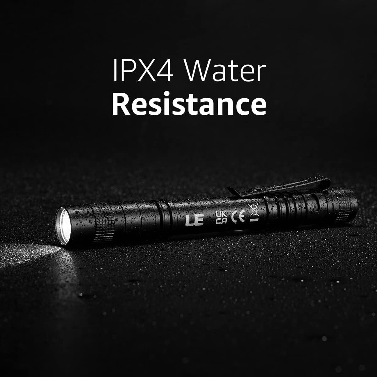 LE LED Pen Flashlight, Compact and Ultra Bright XPE LED Tactical Penlight Flashlight, Waterproof AAA Battery Powered Pocket Flashlight with Clip, 2 Packs