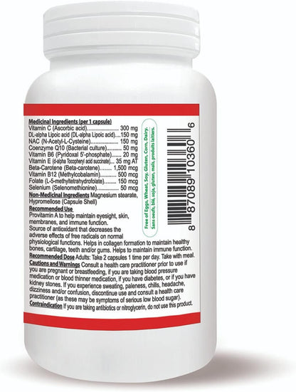 Nutridom Multi Antioxidant Formula – Broad Spectrum Antioxidant Supplement – Contains Coenzyme Q10, NAC, Alpha Lipoic Acid, Beta-Carotene, Vitamin B12, Vitamin B6, Vitamin E, Folate & Selenium - Non-GMO, Gluten Free, Vegetarian Capsules (60 Count)