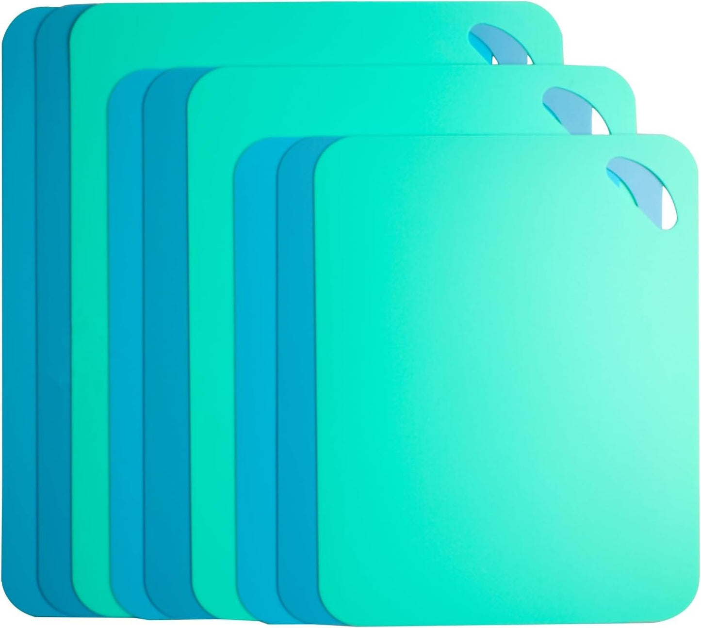 Plastic Flexible Cutting Mats for Kitchen, 3pcs Color Coded Chopping Board Set, Cutting Board Sheet for Kitchen Cooking, Dishwasher Safe（13x10.6"）