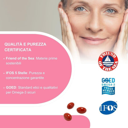 OMEGOR Anti-Aging with Omega 3 and 6 - Antioxidant Skin Supplement Against the Signs of Aging with Coenzyme Q10, Resveratrol, Alpha Lipoic and Turmeric (60 Capsules)