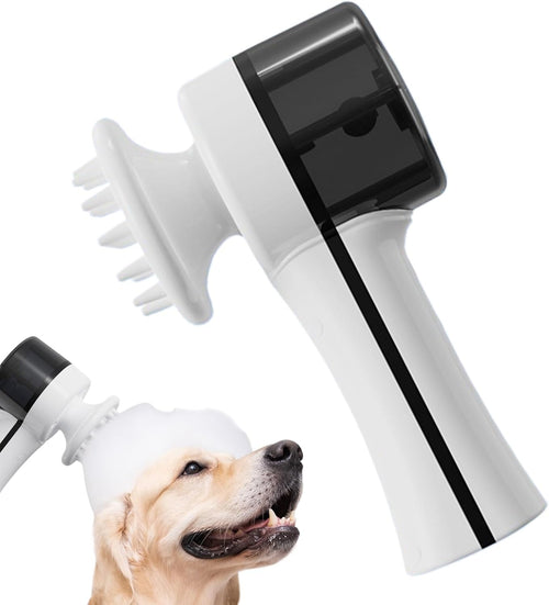 Dog Bath Brush, Foaming Massage Comb, Fast Charging, Compact Design Automatic Washable for Shower or Bathtub Use, Dog Grooming and Bathing, 7.09x3.54x2.76 Inches