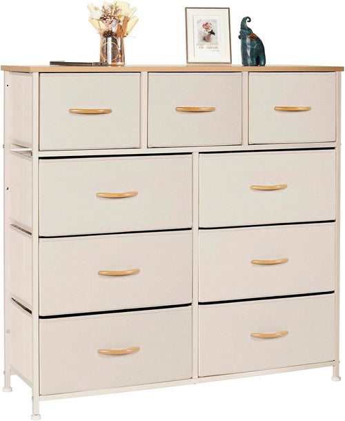 LYNCOHOME Chest of Drawers 9 Drawers Fabric Chest of Drawers Bedroom Storage Unit Bedroom Furniture Chest of Drawers for Kitchen Office Hallway