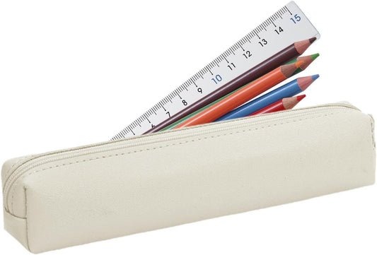 Générique Cute Pencil Bag, Small PU Pencil Case, Small Accessories Organizer, Lipstick Case Pouch with Zipper for Brush, Lipstick, Eyebrow Pencil, Travel Makeup Pouch, Cosmetic Bag for Women, beige,