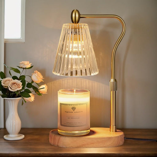 Candle Warmer Lamp with Timer and Dimmer Adjustable Height, Candle Warmer with 2 Bulbs for Scented Jar Candles Home Decor Christmas Gifts