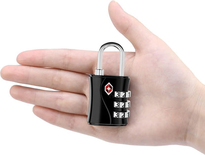 AMIR TSA Approved Locks, 3-Digit Security Padlock, Luggage Locks TSA Approved, Set Your Own Combination Luggage Lock for Travel, Baggage, Suitcases & Backpacks