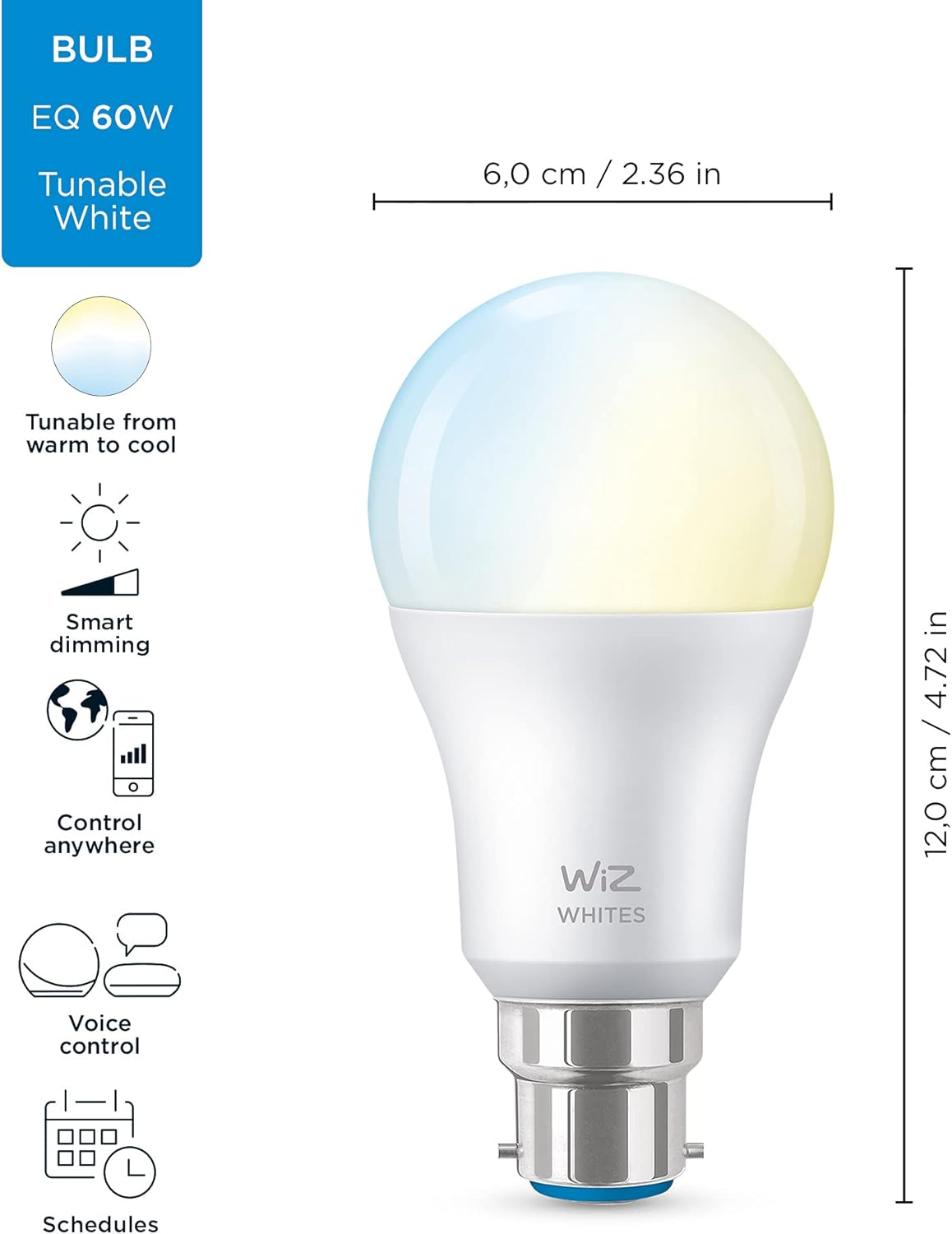 WiZ Tunable White Ambient A60 B22 12.053 Bulb