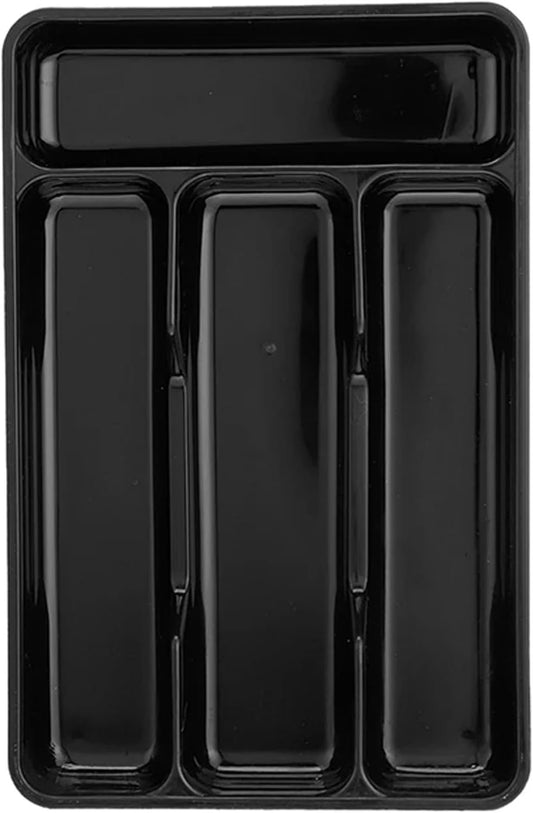 Silverware Holder Small Kitchen Utensil Drawer Organizer Plastic Silverware Organizer Utensil Holder Silverware Tray Cutlery Organizer Black