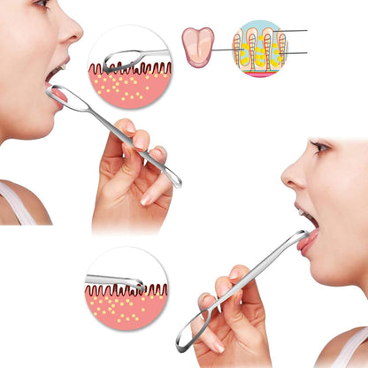 Tongue Scraper, Stainless Steel Oral Care Tool, Fan-Shaped Design, Improve Oral Hygiene, Daily Cleaning, for Family Adults, Breath, Removal