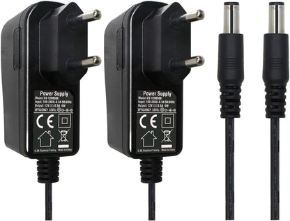 Security-01 2 Pack AC to DC 12V 0.5A 5.5mm Plug 2.1mm Adapter for CCTV LED Camera