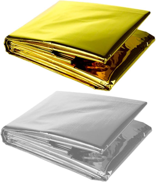 TOBBOMEY 2pcs Insulation Blanket Blankets Survival Survival Tarp Disaster Kit Emergency Poncho Emergency Tent Hurricane Supply List Body Warmers for Cold Weather Camping Gear Comfy Coating