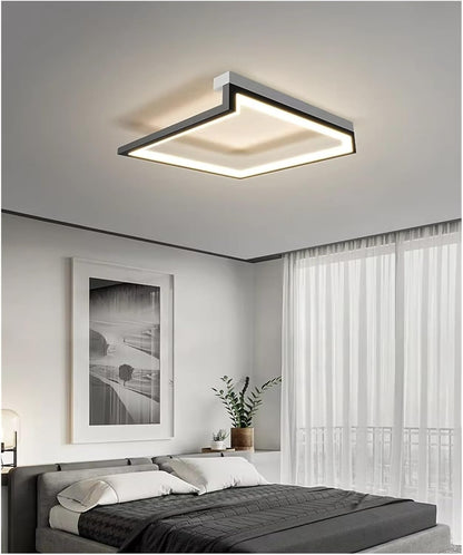 Minimalism Bedroom Ceiling Light Living Room Bedroom Study Ceiling Lamp Kitchen Black Square Ceiling Chandelier Led Smart Ceiling Lighting Fixtures