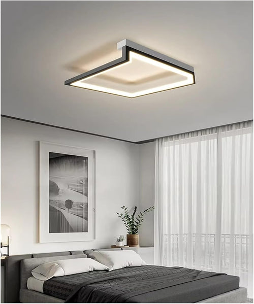 Minimalism Bedroom Ceiling Light Living Room Bedroom Study Ceiling Lamp Kitchen Black Square Ceiling Chandelier Led Smart Ceiling Lighting Fixtures