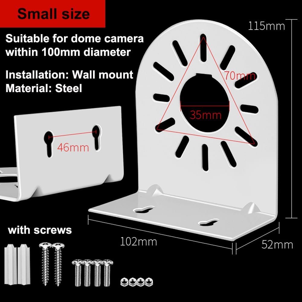 Coolotic 2-Set L-Shap Security Dome Camera Mount Bracket,Universal Metal CCTV Security Camera Wall Mount Junction Bracket for Security CCTV Hikvision Dome Camera, IP Camera Mounting Bracket