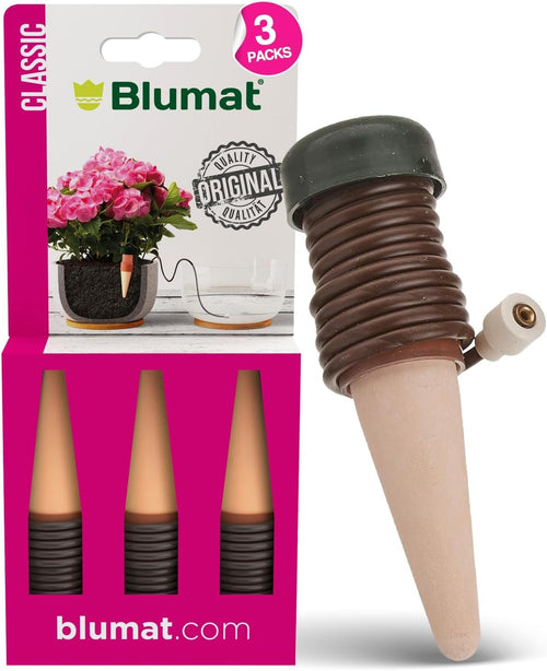 Blumat Classic Automatic Self Watering Plant Stakes (3 Pack) | Vacation Plant Watering Spikes | Houseplant Water Care for Indoor or Outdoor Plants