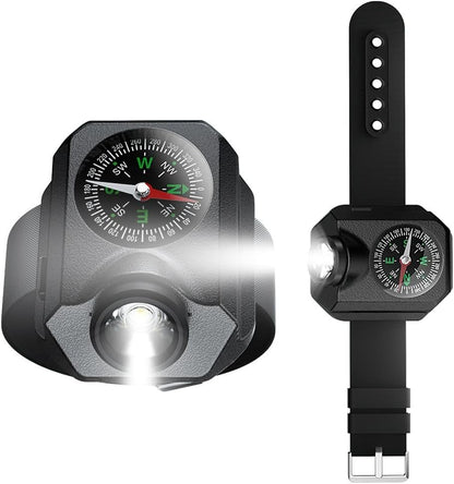 OBEST Torch Wrist Light, Waterproof Watch Flashlight with Compass Tactical Flashlights for Outdoor Running, Hiking, Camping, Biking, Mountain Climbing