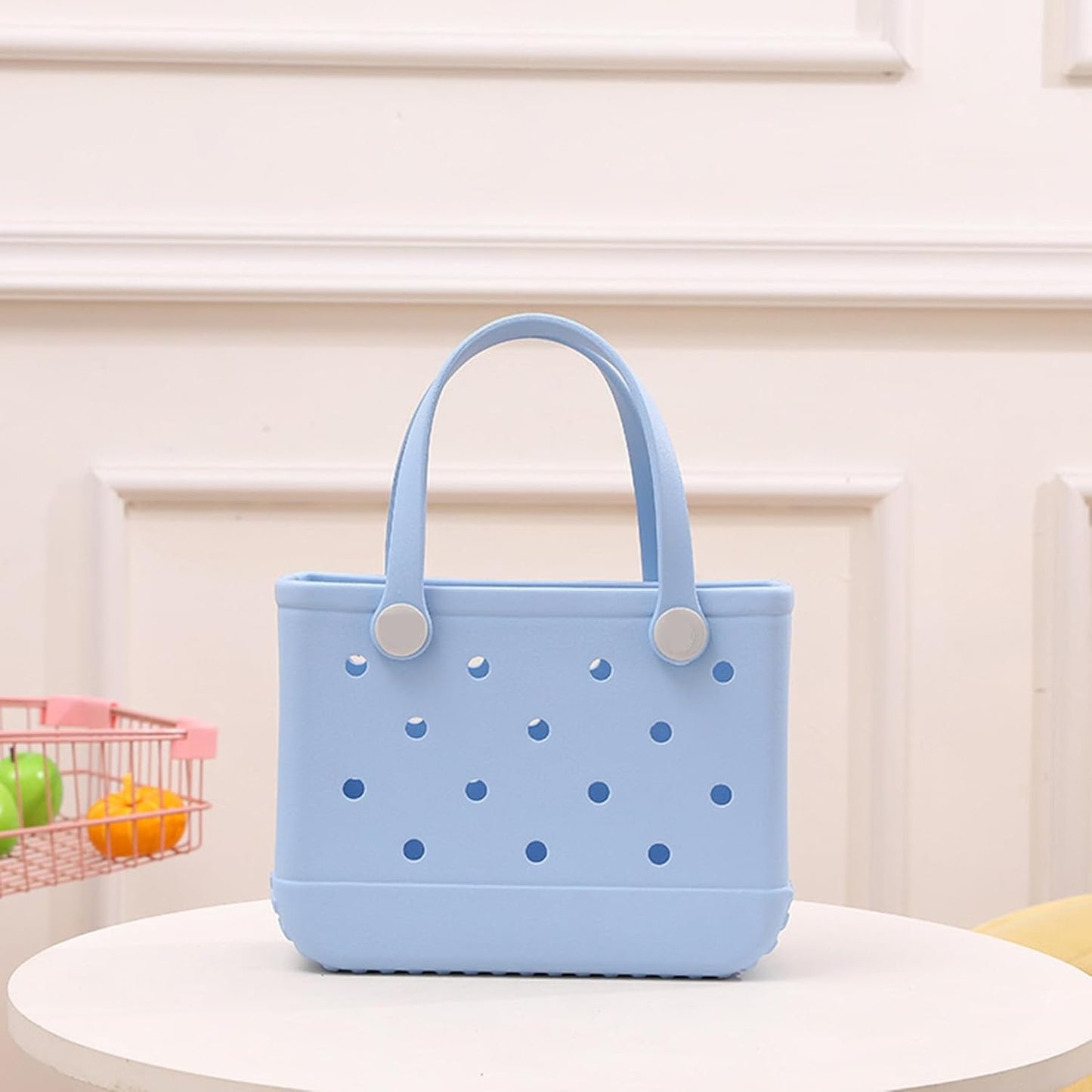 GBB Rubber Tote Bag Small Beach Bag Waterproof Outdoor Tote Bag Washable Tote Portable Travel Bag Open Handbag for Daily