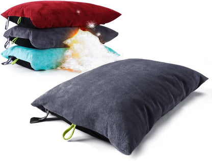 ZOOOBELIVES Down Filled Camping Pillow with Washable Cover, Lightweight Travel Pillow for Neck and Lumbar Support, Compact for Hiking, Backpacking, Camping, and Outdoor Adventures - Alplive S2046