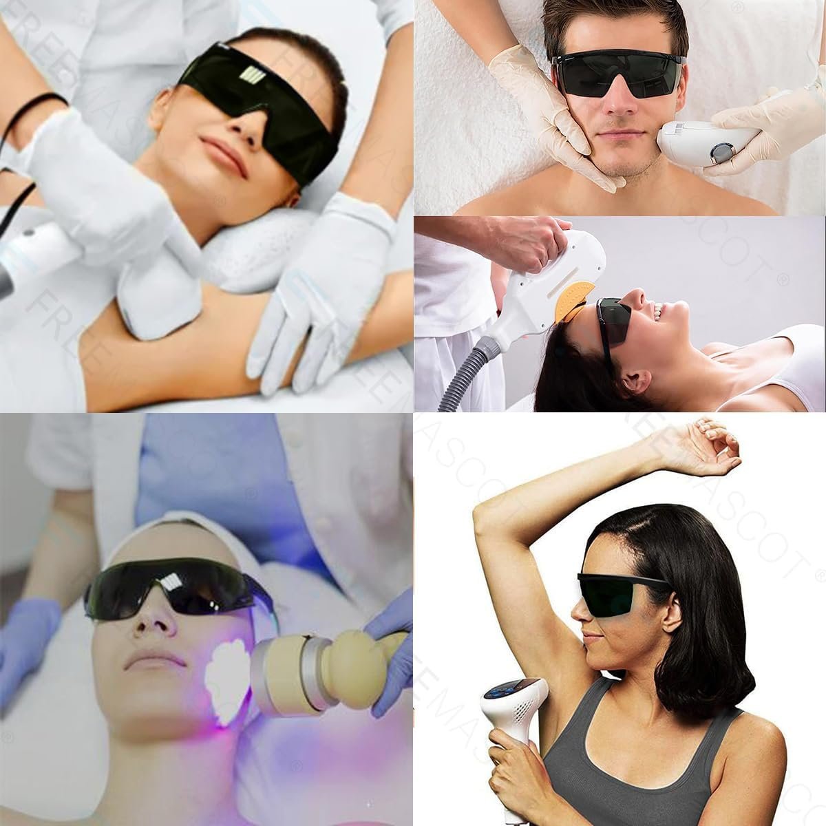 FreeMascot Red Light Therapy Glasses, 190-2000nm IPL Eye Protection for Hair Removal Treatment, Tanning Safety Glasses