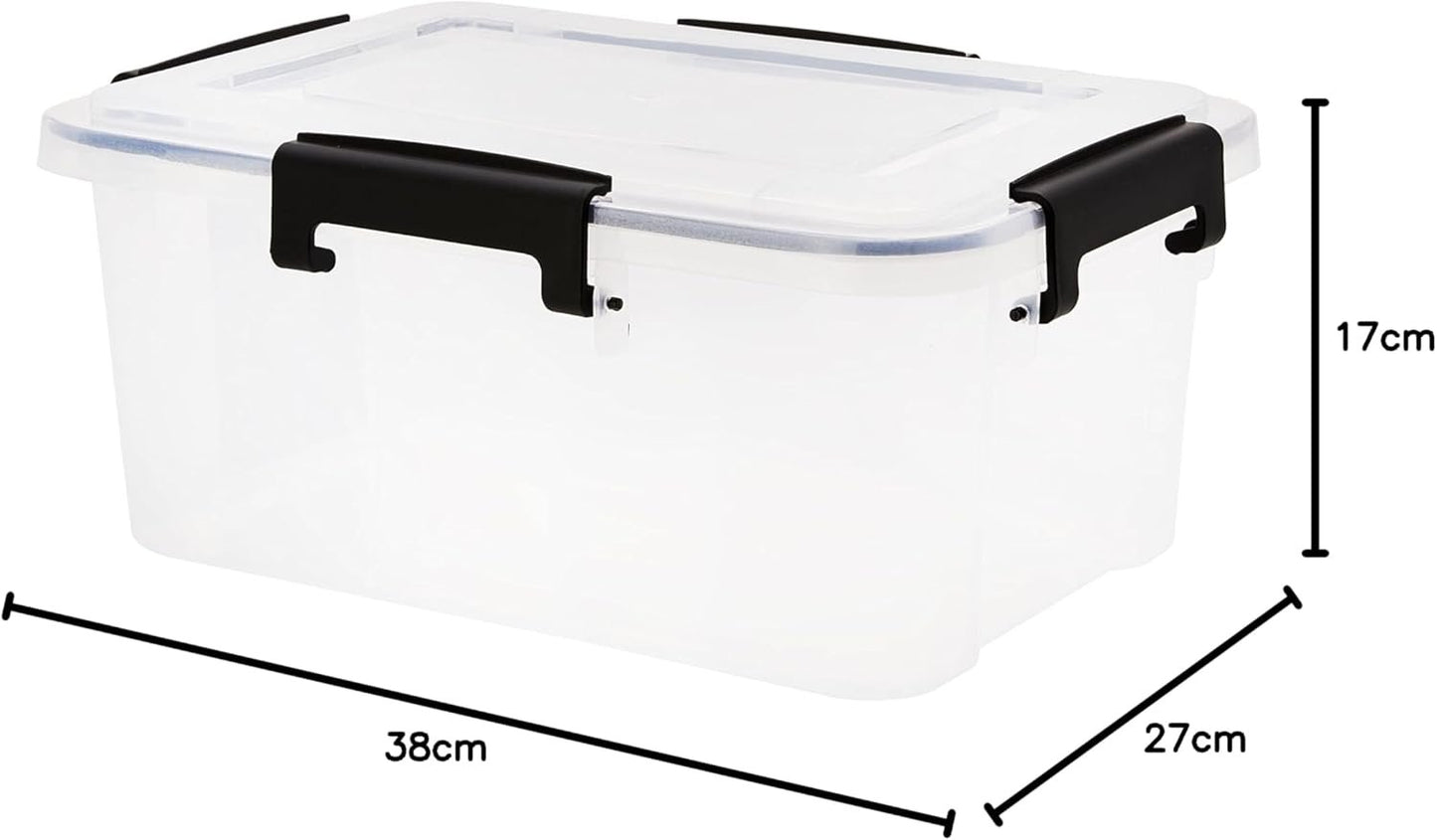 Seymours 10L Super Seal Storage Box â€“ Stackable Container with Sealed Lid for Secure, Dustproof, Waterproof Storage of Clothes, Tools, Toys, Documents, Seasonal Items, and More