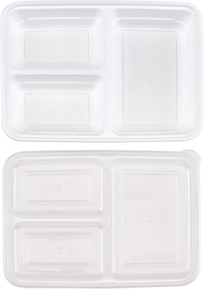 Good Cook Meal Prep, 3 Compartments BPA Free, Microwavable/Dishwasher/Freezer Safe, White