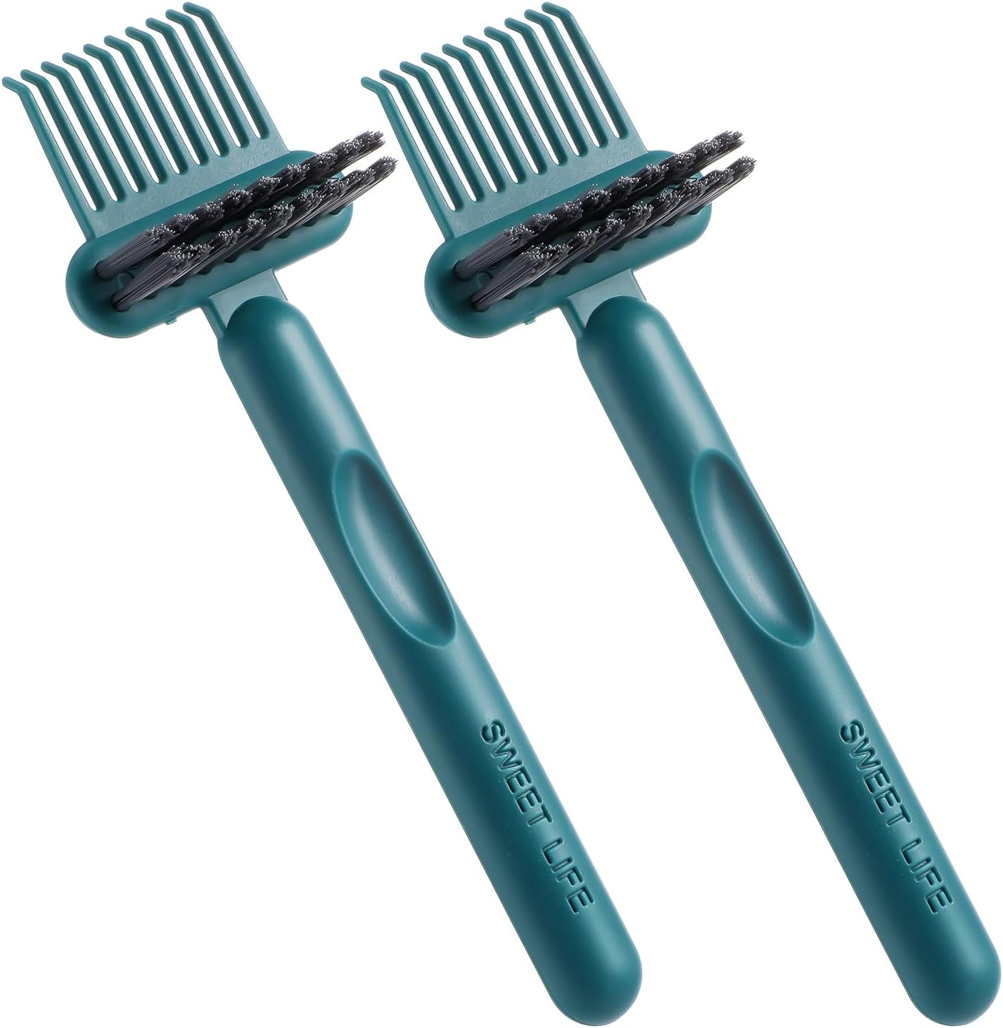 2pcs 2-in-1 Hair Brush Cleaner & Remover Tool Comb Cleaner for Removing Hair & Dust Small Portable Brush Cleaning Tool Effective Hair Brush Remover Rake for Women Travel Home Salon Use