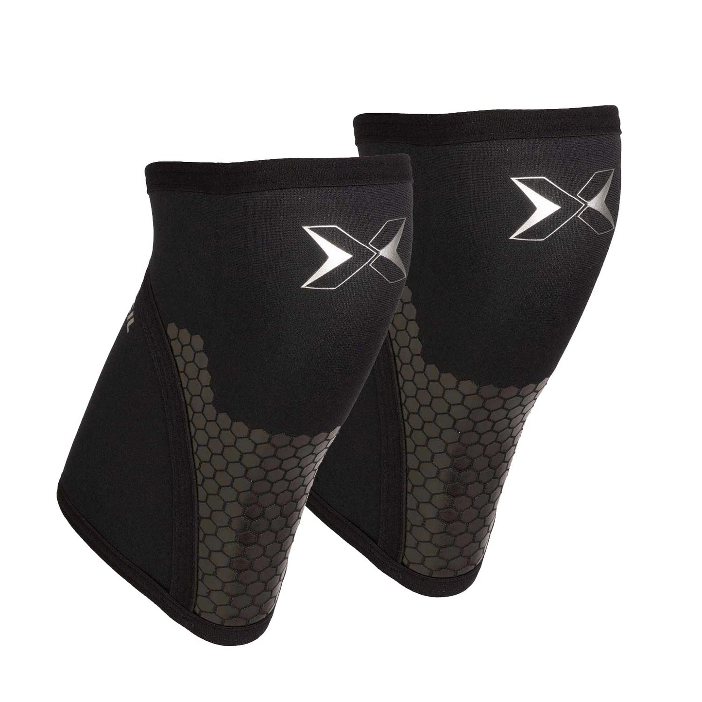 PICSIL Hex-Tech Knee Pads for Functional Training, Compression Sleeve for Powerlifting and Weightlifting, Extra Support for Heavy Deadlifts, Bending, Neoprene (S, 7mm Black)