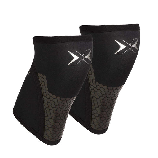 PICSIL Hex-Tech Knee Pads for Functional Training, Compression Sleeve for Powerlifting and Weightlifting, Extra Support for Heavy Deadlifts, Bending, Neoprene (S, 7mm Black)