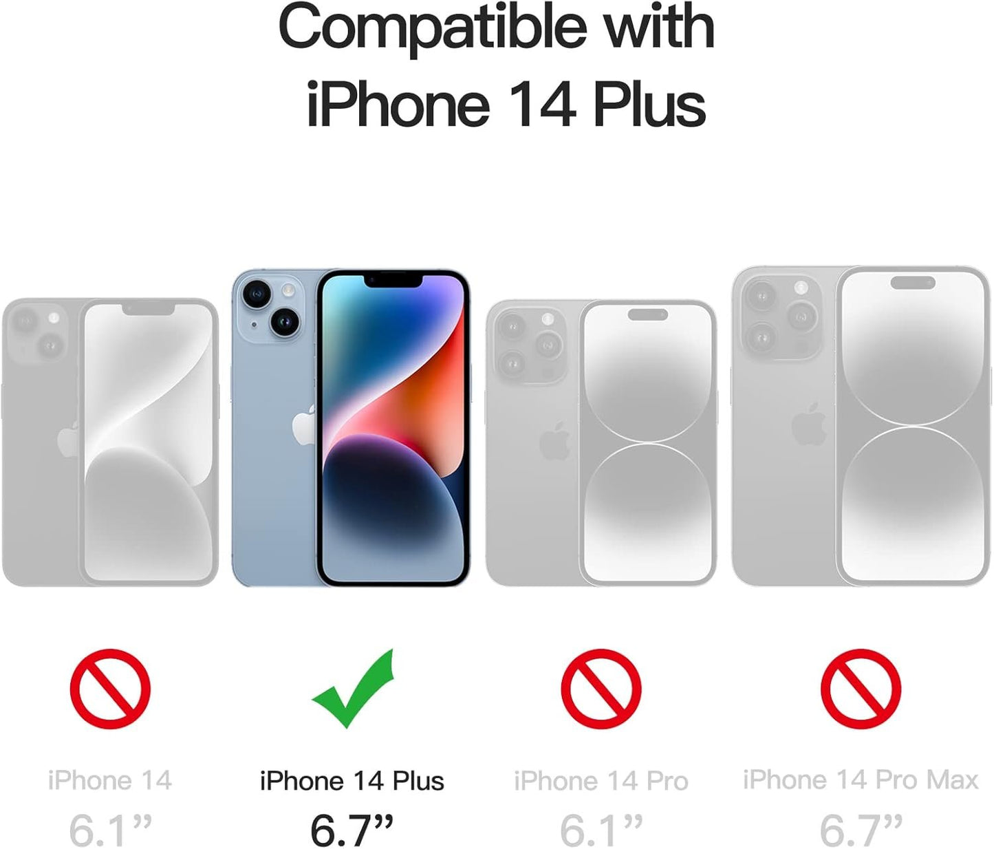 JETech Full Coverage Screen Protector for iPhone 14 Plus 6.7-Inch, 9H Tempered Glass Film Case-Friendly, HD Clear, 3-Pack