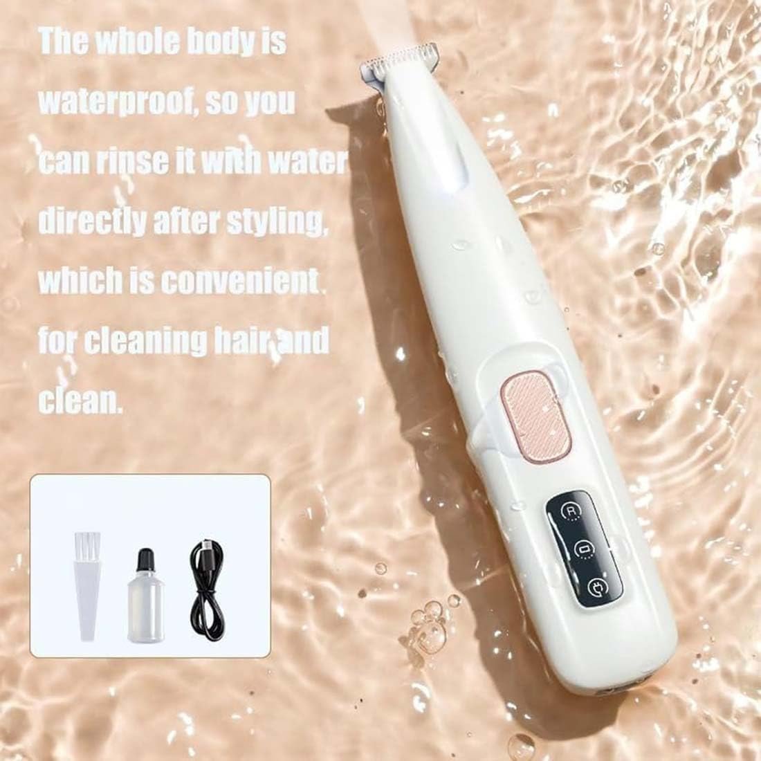 Saffory Dog Trimmer, Saffory Electric Dog Trimmer, Pet Micro Precision Trimmer, Dog Paw Trimmer for Grooming, Low Noise Dog Clippers, Rechargeable Pet Paw Trimmers with Led Light (White)