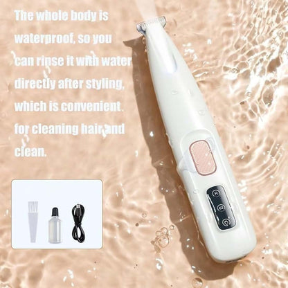 Saffory Dog Trimmer, Saffory Electric Dog Trimmer, Pet Micro Precision Trimmer, Dog Paw Trimmer for Grooming, Low Noise Dog Clippers, Rechargeable Pet Paw Trimmers with Led Light (White)