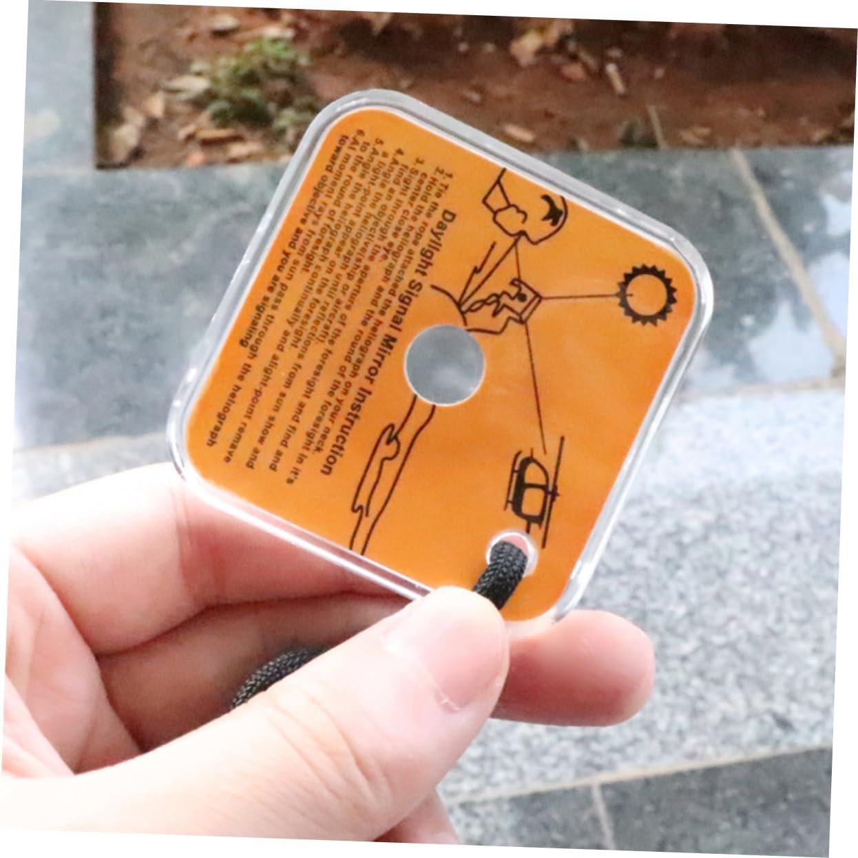Holibanna Daylight Signal Mirror Orange Reflective Survival Mirror for Outdoor Activities Emergency Use