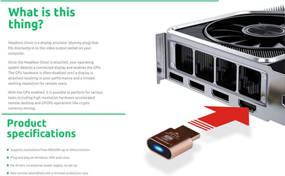 FUERAN 2K 4K 8K HDMI Dummy Plug-Virtual Monitor Display Emulator Headless Adapter 3840x2160@60Hz 1080@120hz DVI EDID Emulator (4K-1080@60-3840x2160@60 HDR) (4K-3P-Normale Version)