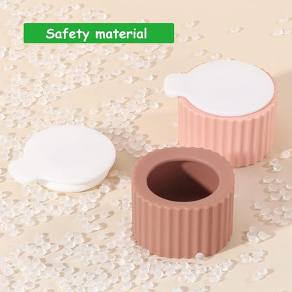 RoseFlower 4 Pieces Travel Containers Silicone Cream Jars, BPA Free Multifunctional Leak-proof Mini Size Accessories Makeup Bottles with Lid, Face Hand Body Cream, Toiletries, for Outdoor, Gym
