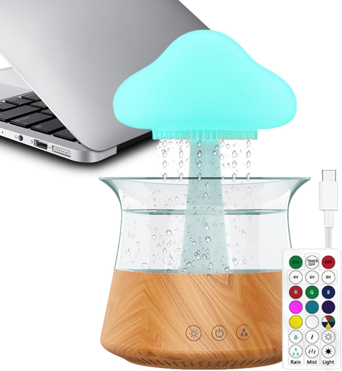 VITSRISEA CLUB ENDIFFUSOR WITH RAID-TIGHT AIR HUMIDIFIER DIFFUSER, NIGHT LINE COLOURED COLORFE CLAW | Remote Control, Mushroom Light For A Mood