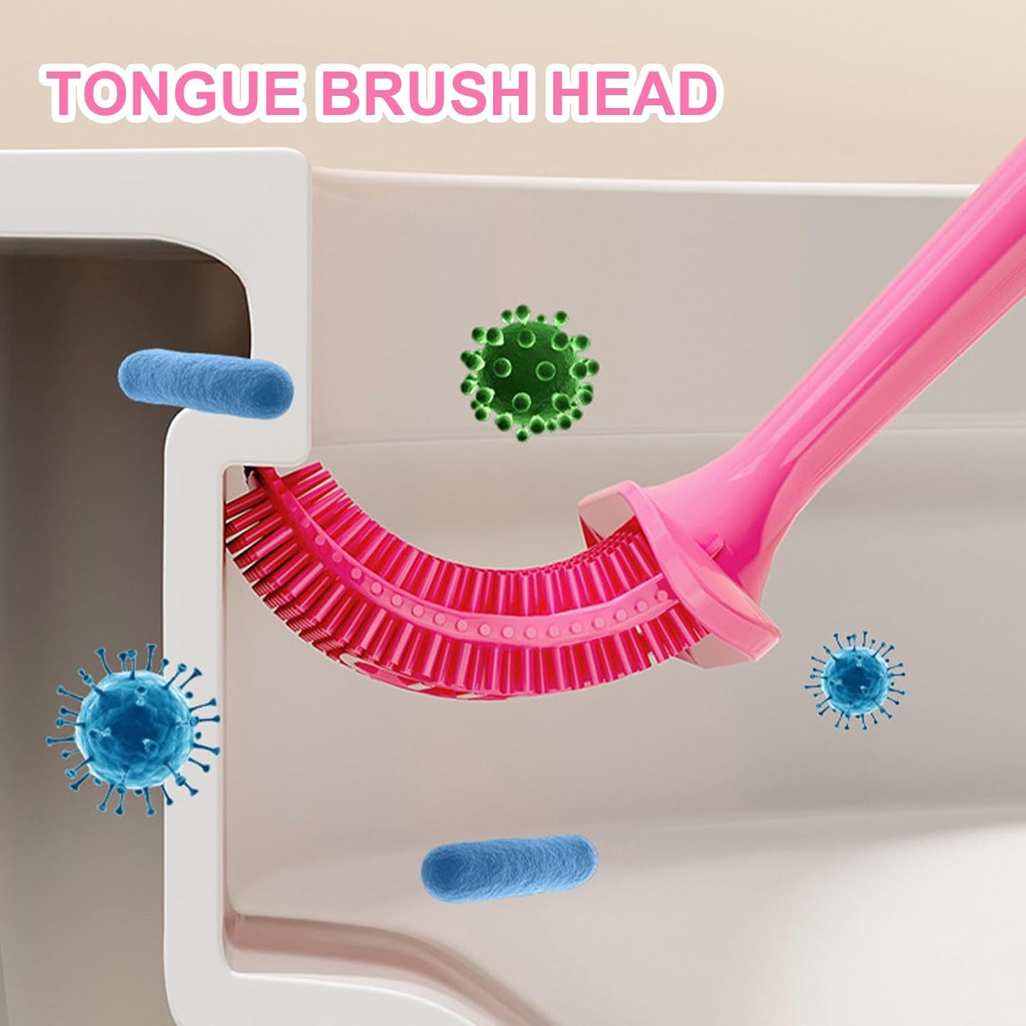 Toilet Bowl Cleaner Brush, Wall-Mounted Toilet Brushes, 15,55 x 3,94 x 1,57 pollici Long Handle Stain Remover Bathroom Cleaning Tool Set for Household Apartment, RV Bathrooms Accessories