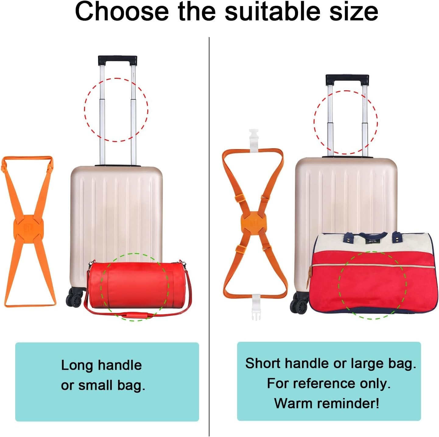 Luggage Straps Bag Bungees for Add a Bag Easy to Travel Suitcase Elastic Strap Belt, Black, M-Black