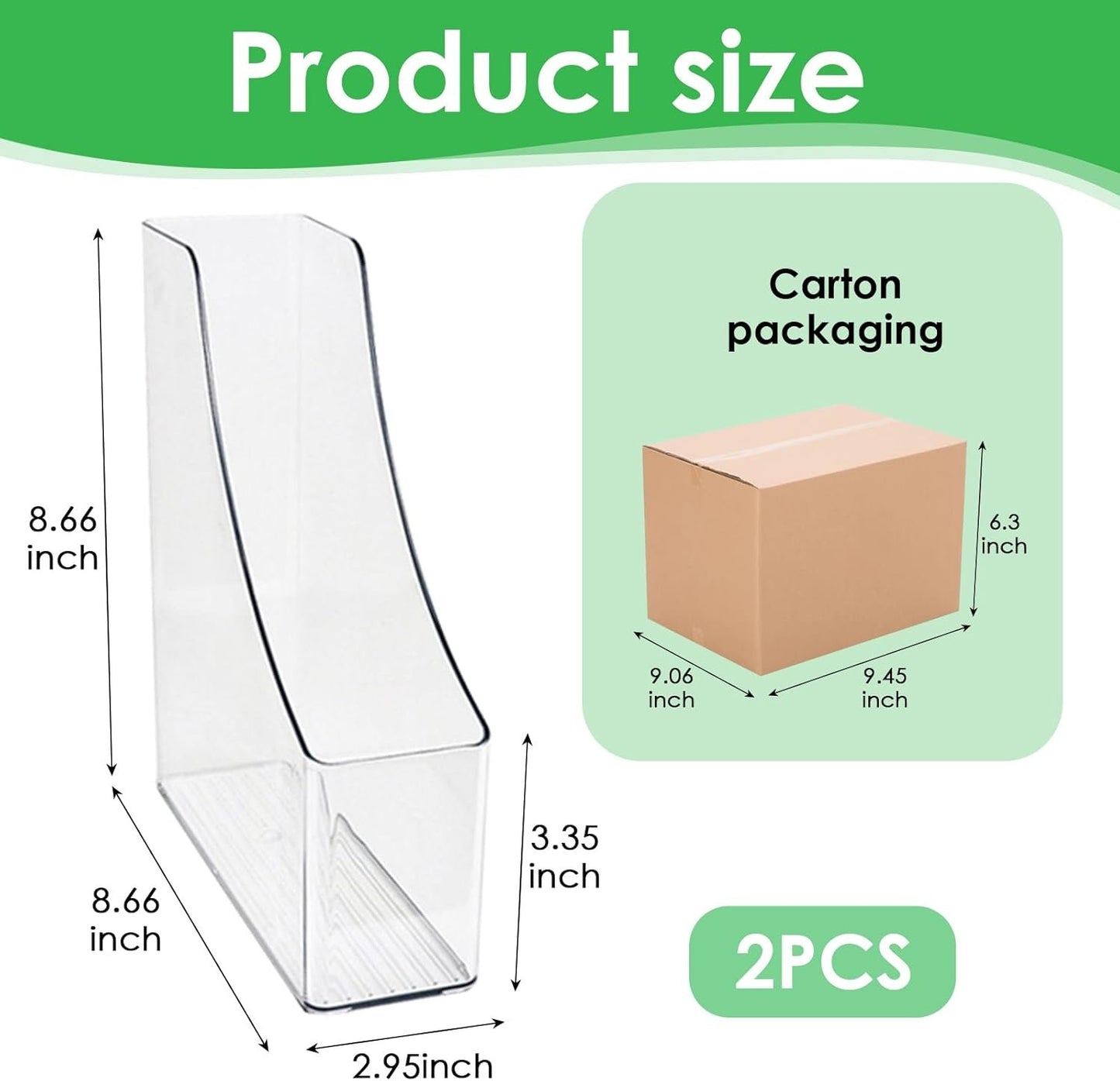 YIQXKOUY 2 Pieces Acrylic Magazine File Holder Clear Desk Organizers File Organizer for Desk Desktop File Magazine Book Storage Shelf for File Storage Book Bin and Office Desk Accessories