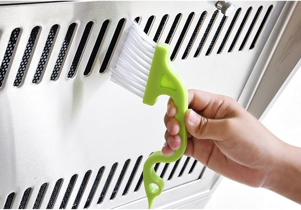 2pcs Hand-held Groove Gap Cleaning Tools Door Window Track Kitchen Cleaning Brushes(Green)