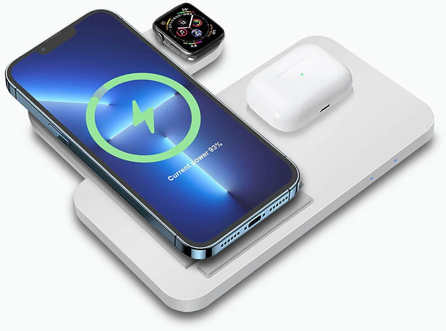 Wireless Charger 3 in 1 Wireless Charging Station Compatible with Apple Watch/iPhone/Airpods,iPhone 16 15 14 13 12 11(Pro,Pro Max)/XS/XR/X/16 (Plus)/Galaxy S Note,iWatch 10/Ultra 2/9/8/7/6/SE/5/4/3/2