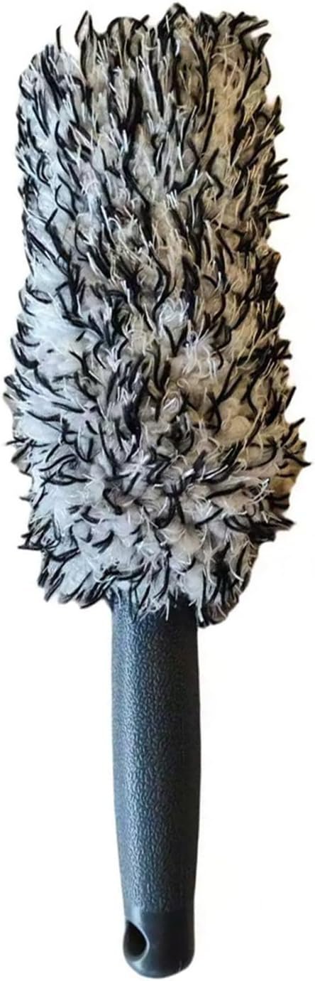 TJHypenete Car Microfibre Wheel Brush, Removable Car Rims Brush, Car Wheel Cleaning Brush, Highly Water Absorption Detailing Cleaner Brushes with Long Handle for Rim Hubs, Spokes, Fenders, Engines