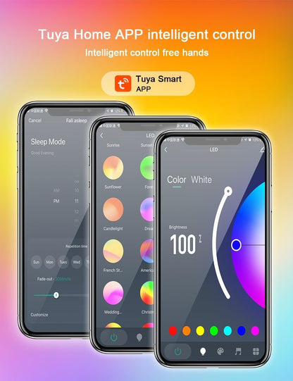 UanTii Tuya Smart Sunset Lamp Wireless Bluetooth Sunset Projector RGB Rainbow Atmosphere Led Light for Home Decoration App Control